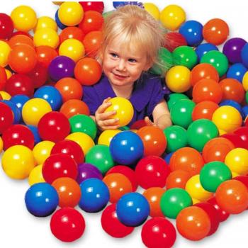 100 db-os műanyag labdák vidám színekben labdamedencékhez - kül és beltéri használatra egyaránt (BBJ) kép