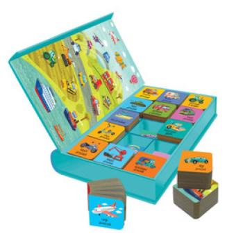 15 kis könyv okos gyerekeknek mágneses dobozban -Kedvenc Járműveim kép