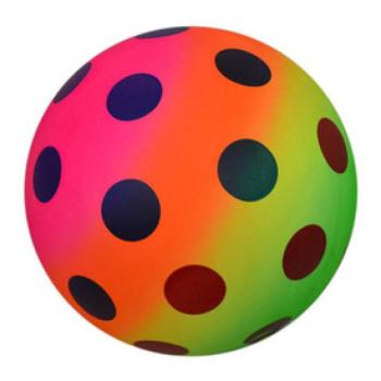 220mm Neon Szivárványos pöttyös labda kép