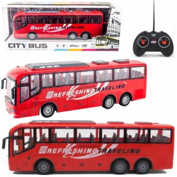 32cm-es játék busz működő fényszórókkal és 27MHz-es frekvenciájú távirányítóval (BBJ) kép