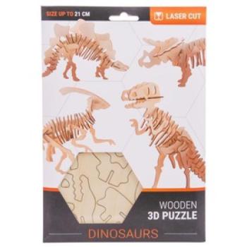 3D fa puzzle - dínók, 4 féle kép