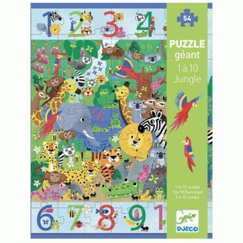 A dzsungelben 1-10-ig - Megfigyelő puzzle - 1 to 10 Jungle - 54 pcs - DJ07148 kép