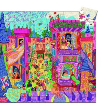 A meseszép tündér kastély, 54 db-os formadobozos puzzle - The fairy castle - 54 pcs - Djeco kép