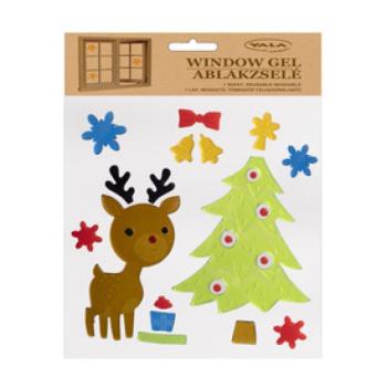 Ablakzselé fenyőfa, rénszarvas kép