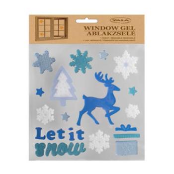 Ablakzselé kék-fehér rénszarvas kép