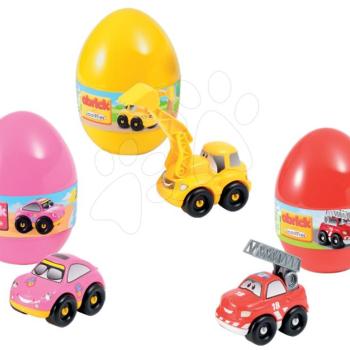 Abrick Écoiffier építőjáték gyerekeknek tojásban Gyors autók 3 kisautóval P16108 kép