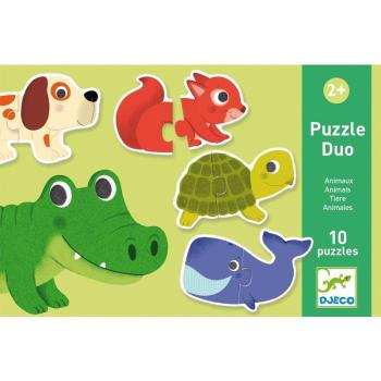 Állatok puzzle - Kétrészes puzzle 20 db - Animals - DJ08147 kép
