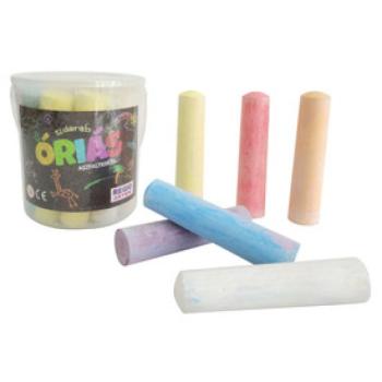 Aszfaltkréta 12 db-os készlet vödörben többféle szín kép