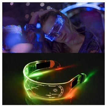 Átlátszó party szemüveg váltakozó színű, villogó LED világítással (BBJ) kép