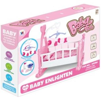 Baba bölcső - fehér-rózsaszín, 59 x 32 x 53 cm kép