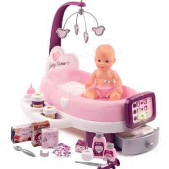 Babacenter elektronikus Violette Baby Nurse Smoby 30 cm pisilős babával és 24 kiegészítővel kép