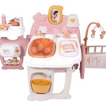 Babacenter háromrészes Large Doll´s Play Center Soft Baby Nurse Smoby konyhácska hálószoba és fürdőszoba 18 kiegészítővel kép