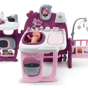 Babacenter játékbabának Violette Baby Nurse Large Doll's Play Center Smoby háromrészes 23 kiegészítővel (konyhácska, fürdőszoba, hálószoba) kép