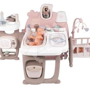 Babacenter Large Doll's Play Center Natur D'Amour Baby Nurse Smoby háromrészes 23 kiegészítővel (konyhácska, fürdőszoba, hálószoba) kép