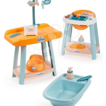 Babagondozó szett játékbabának Nursery 3in1 Écoiffier pelenkázó asztal etetőszék és kiskád bilivel 18 hó-tól kép