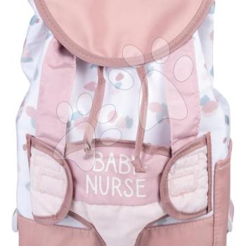 Babahordozó hátizsák Backpack Natur D'Amour Baby Nurse Smoby 42 cm játékbabának állítható vállpánttal és cumisüvegtartóval kép