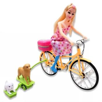 Barbi biciklis kaland gördeszkázó kisállatokkal – interaktív és szórakoztató játékszett (BBJ) kép