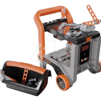 Barkácsműhely kerekeken többfunkciós Bricolo Devil Workmate 3in1 Black&Decker Smoby kofferrel és szerszámokkal 19 kiegészítő kép