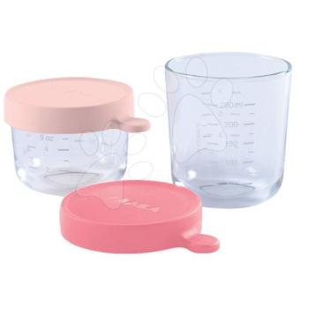 Beaba ezett 2 ételtároló doboz minőségi üvegből 150 ml és 250 ml pasztell és rózsaszín 912695 kép