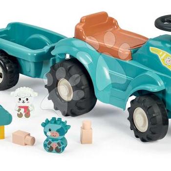 Bébitaxi traktor utánfutóval BB Abrick Écoiffier ülés alatt tárolóval és elforgatható kerekekkel és kockákkal 15 kiegészítővel 12 hó-tól kép