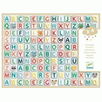 Betű gyűjtemény - Domború matrica 122 db - Alphabet stickers - DJ09078 kép