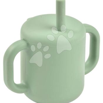 Bögre kisbabáknak Silicone Straw Cup Beaba Sage Green szívószállal való ivás tanulásához zöld 8 hó-tól BE913573 kép