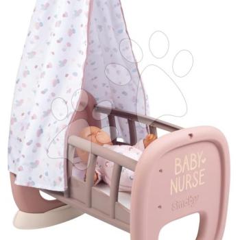 Bölcső textil baldachinnal Cradle Natur D'Amour Baby Nurse Smoby 42 cm játékbabának 18 hó-tól kép