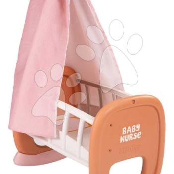 Bölcső textil baldachinnal Cradle Soft Baby Nurse Smoby 42 cm játék babának 18 hó-tól kép