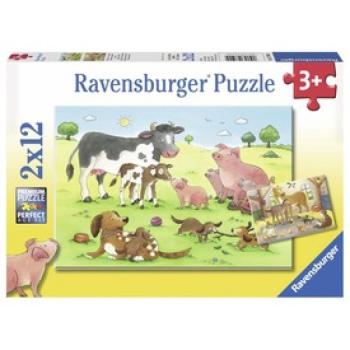 Boldog állatcsaládok 2 x 12 darabos puzzle kép