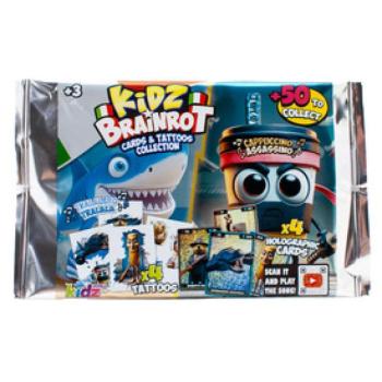 Brainrot holografikus kártyák, tetoválások vegyesen kép