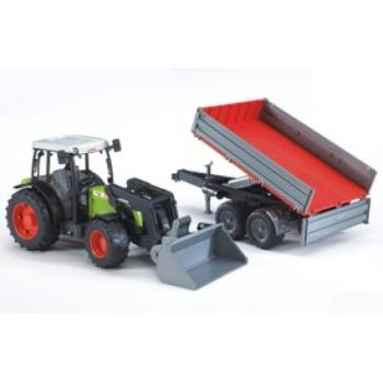 Bruder-Claas Nectis markolós traktor utánfutóval kép