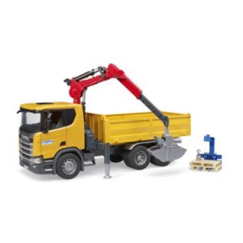 Bruder Scania Super 560R építőipari teherautó daruval és 2 raklappal kép