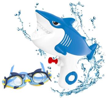 Cápa alakú vízipisztoly gyerekeknek úszószemüveggel - kék (BBJ) kép
