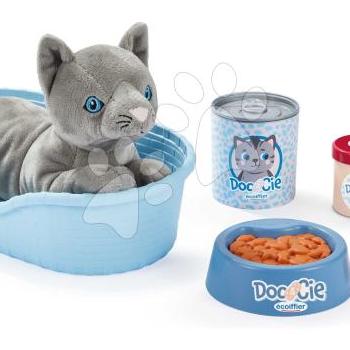 Cicafekhely plüss cicussal Cat Basket Écoiffier kiegészítő készlet konzervvel és tállal 18 hó-tól kép