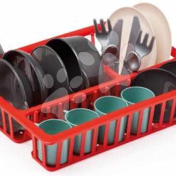 Csepegtető tálca Draining Board 100% Chef Écoiffier 25 cm tányérokkal poharakkal és evőeszközökkel 19 részes 18 hó-tól kép