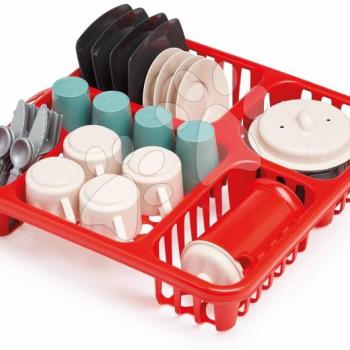 Csepegtető tálca kávéfőzővel Draining Board 100% Chef Écoiffier 30 cm tányérokkal poharakkal és evőeszközökkel 30 részes 18 hó-tól kép