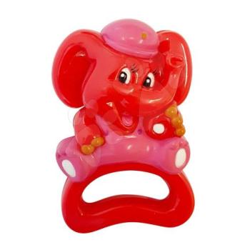 Csörgő kézbe TIMBO piros elefánt kép