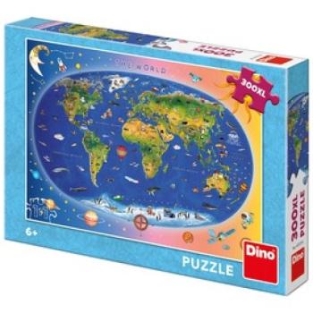 Dino Állatos világtérkép 300 darabos XL puzzle kép