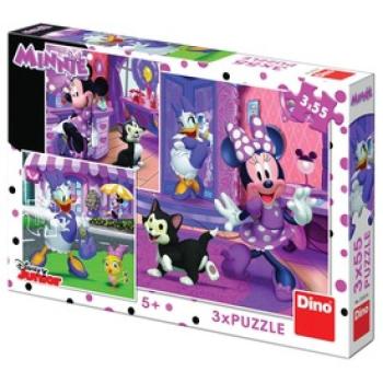 Dino Egy nap Minnie egérrel 3 x 55 darabos puzzle kép