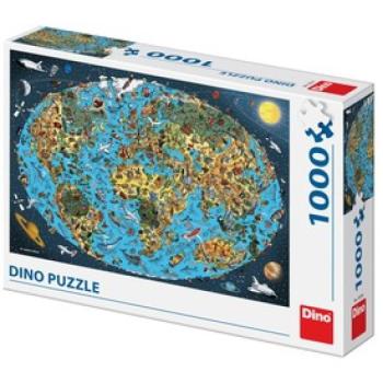 Dino Puzzle 1000 db - Világtérkép kép