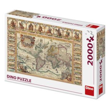 Dino Puzzle 2000 db - Világtérkép kép