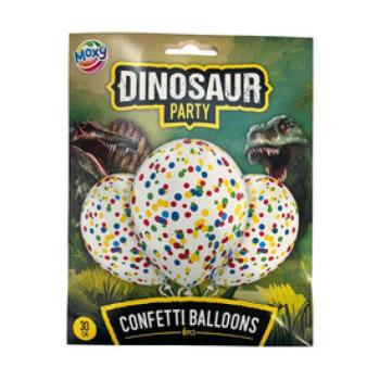 Dínós konfettis lufi, 30 cm, 6 db kép
