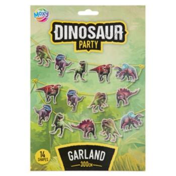 Dínós papír girland, 3 m, 14 zászló kép