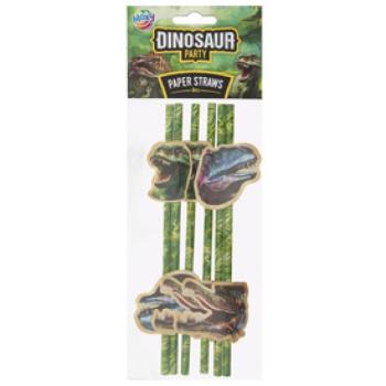 Dínós papírszívószál, 19, 5 cm, 6 db kép