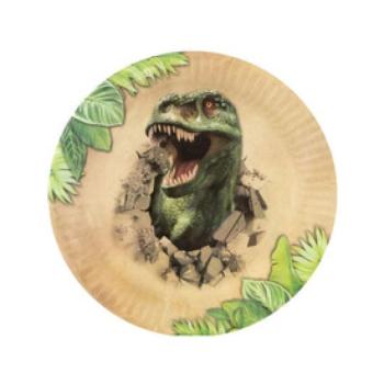 Dínós papírtányér, 23 cm, 6 db kép