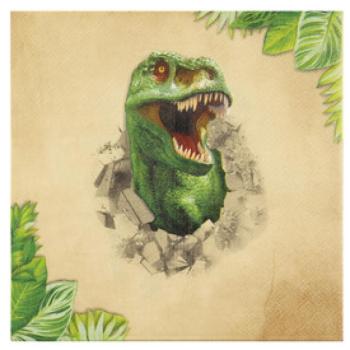 Dínós szalvéta, 33x33 cm, 12 db kép