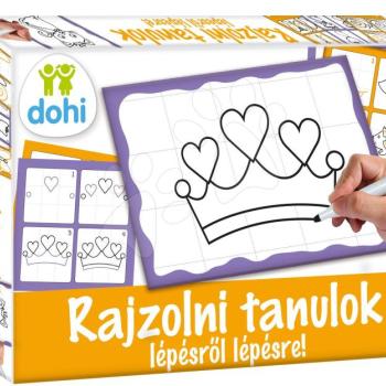 Dohány készségfejlesztő rajztábla Rajzolj rá és töröld le Rajzolni tanulok lépésről lépésre képekkel lányoknak 510-2 kép