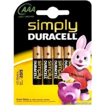 Duracell AAA mikro elem 4 darabos készlet kép