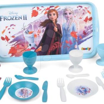 Ebédkészlet felszolgáló tálcán Frozen 2 Disney Smoby 21 kiegészítővel kép
