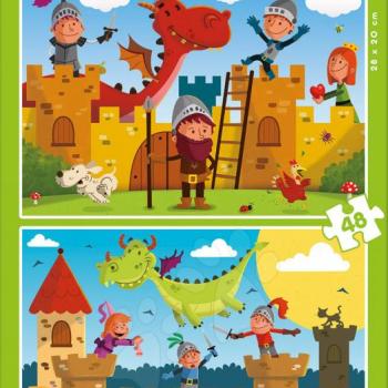 Educa gyerek puzzle Sárkány és Lovag 2x48 részes 17151 kép